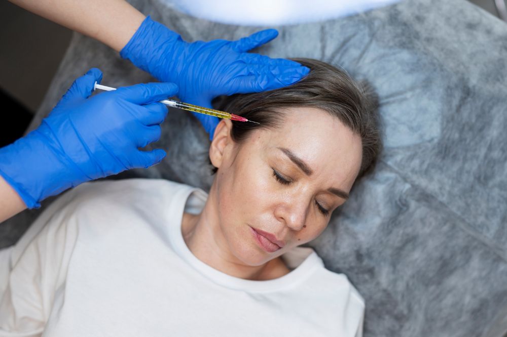 a woman is getting botox