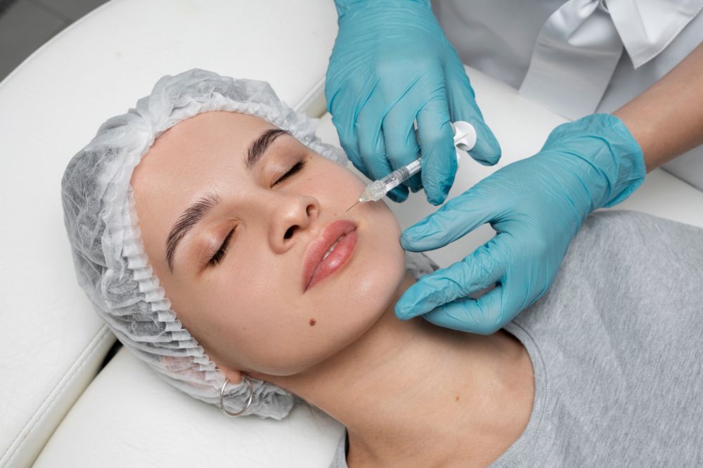 a woman is getting botox